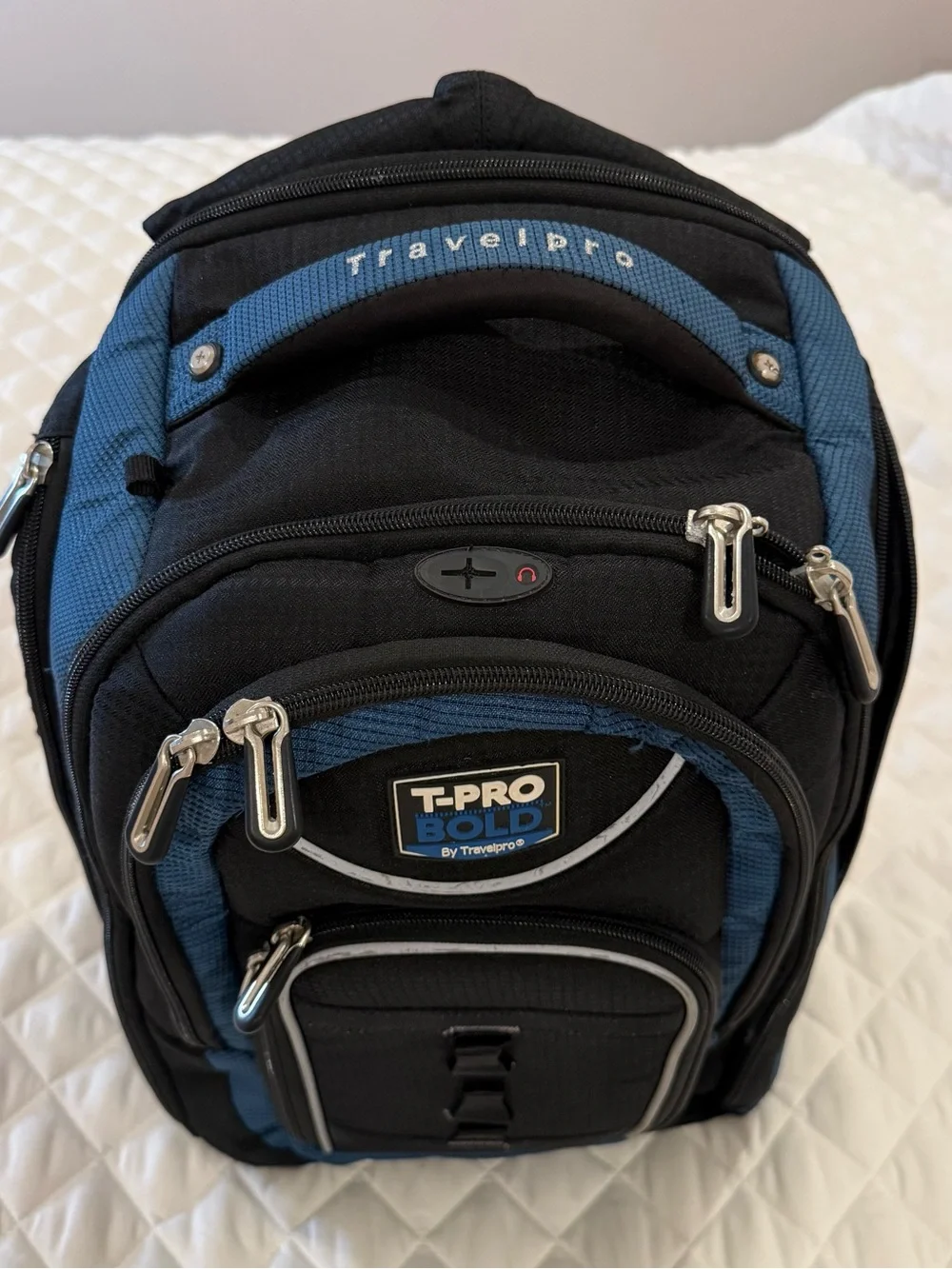 Travelpro T-Pro Bold Blue Black Laptop Travel Backpack 15.6